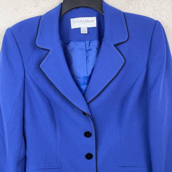 Sag Harbor Suits Blue Dress Jacket and Matching Slacks Size 10 EUC - Picture 2 of 11